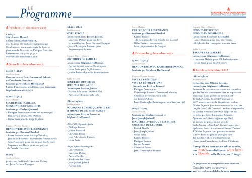 rendez-vous des ecrivains - programme tables rondes2